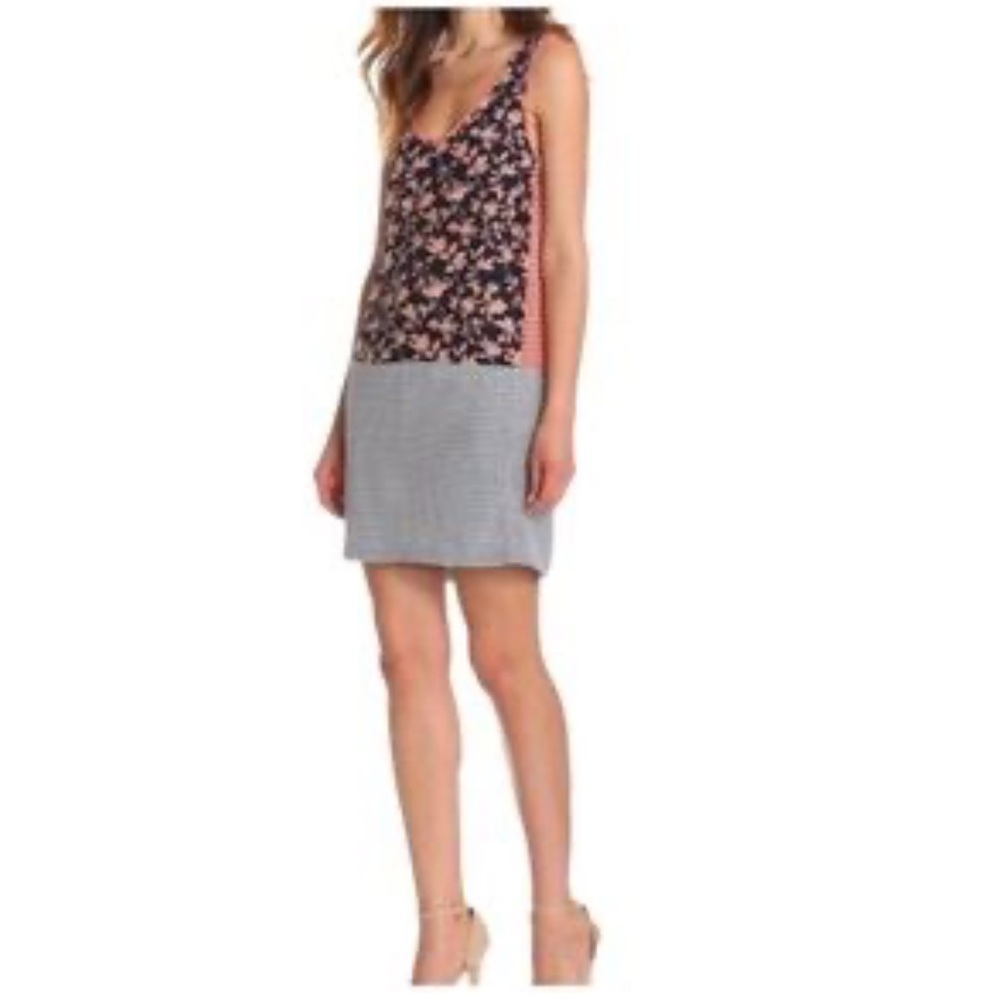 Jolie silk patchwork block boho midi dress S